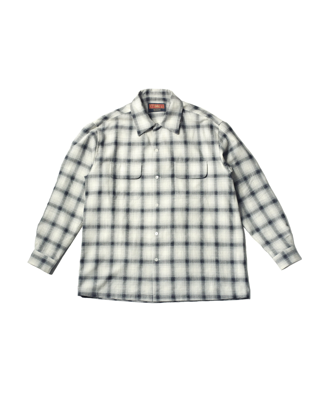 Ombre Check Open Collar Shirt / Black – vow chérie